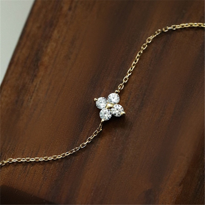 Pulseira Flower de Prata 925 e Banhado em Ouro 14K - Cia Brax 