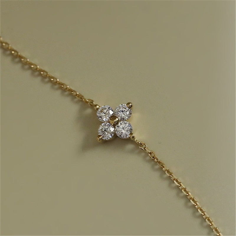 Pulseira Flower de Prata 925 e Banhado em Ouro 14K - Cia Brax 