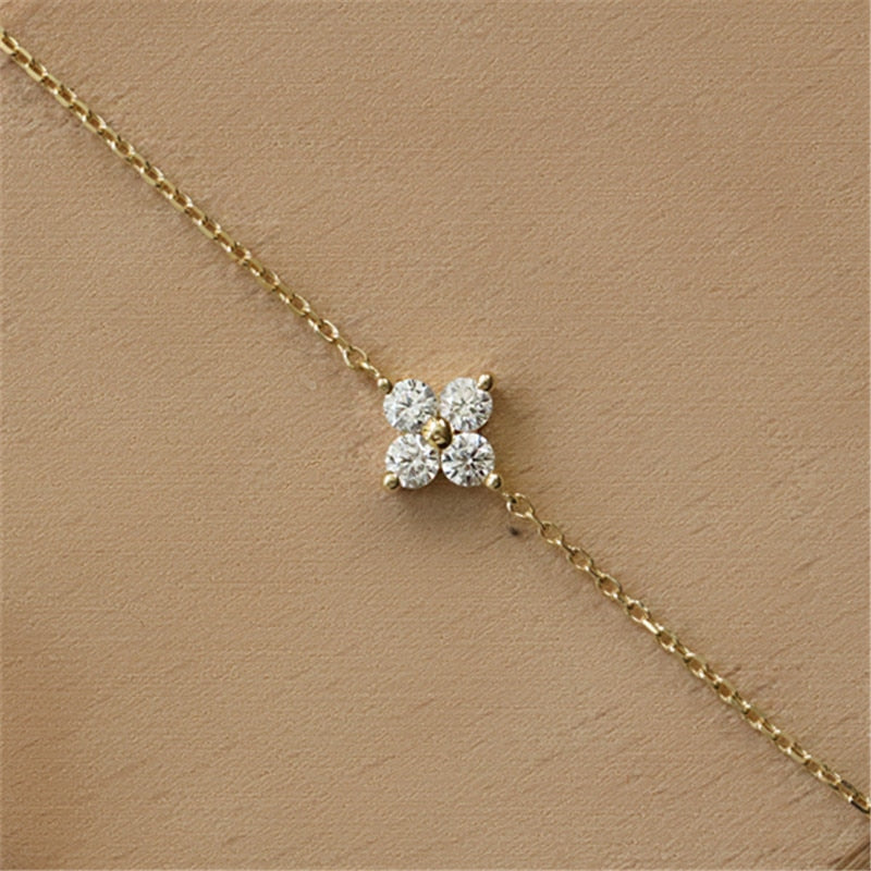 Pulseira Flower de Prata 925 e Banhado em Ouro 14K - Cia Brax 